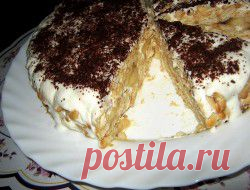 Банановый торт без выпечки