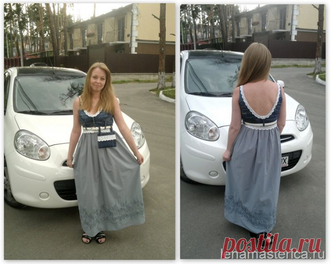 Сарафан “Барышня-крестьянка”. Переделка из старых джинсов