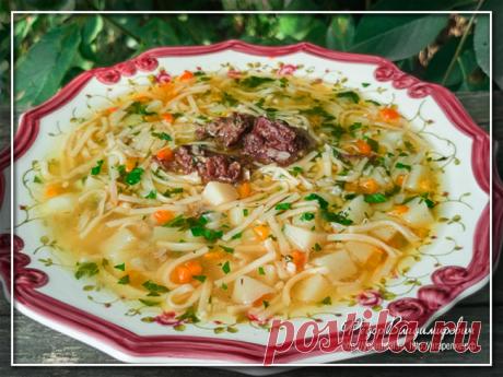 Простой и быстрый суп из тушенки