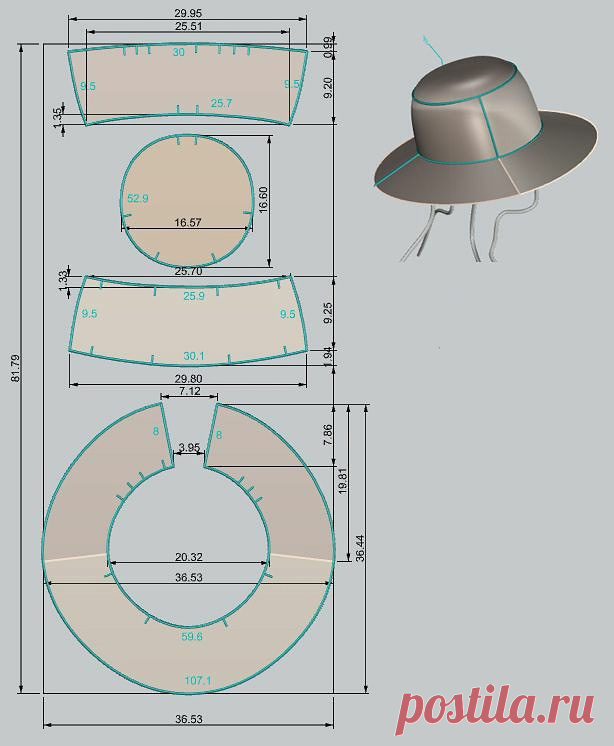 Выкройка шляпы — DIYIdeas