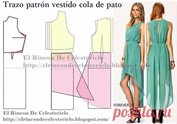 El Rincon De Celestecielo: Trazar cola de pato en espalda de blusa y vestido. Parte 2