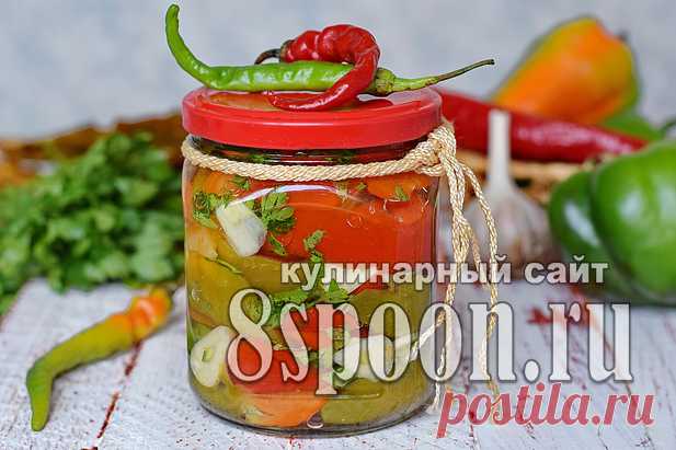 Печеный перец на зиму с чесноком и зеленью - 8 Ложек.ру