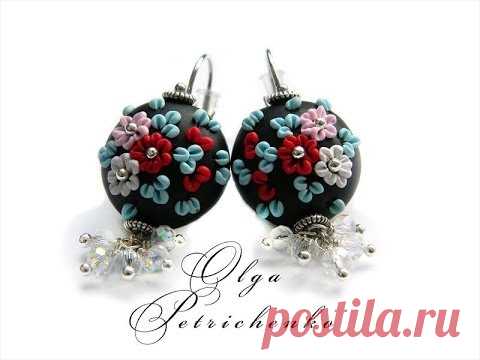 Серьги из полимерной глины. Цветочная филигрань. Earrings made ​​of polymer clay. Floral filigree. - YouTube