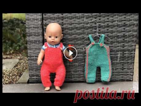 Baby Born: Штаны на подтяжках / комбинезон спицами. Одежда для кукол спицами Baby Born: Штаны на подтяжках / комбинезон спицами. Одежда для кукол спицами...