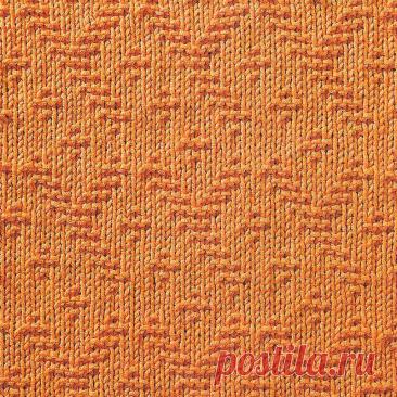 Узор № 74 - рельефный рисунок. Схему вязания и условные обозначения вы сможете увидеть на сайте.