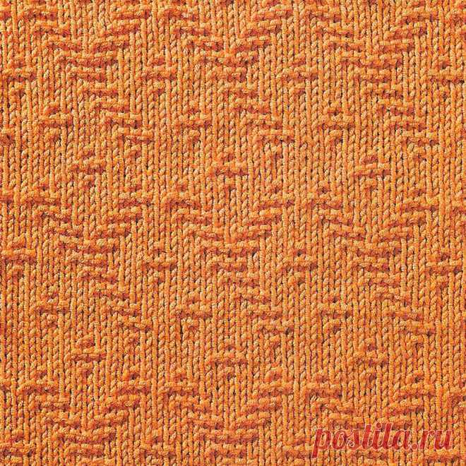 Узор № 74 - рельефный рисунок. Схему вязания и условные обозначения вы сможете увидеть на сайте.