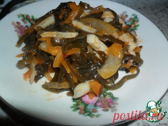Солянка из морской капусты с кальмарами