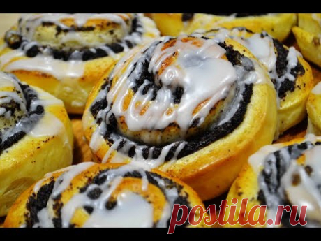 Булочки - Улитки с Маковой Начинкой и Глазурью | Buns with poppy seeds