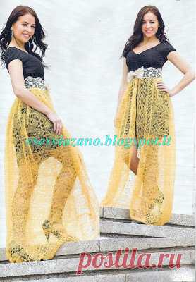 Нарядная юбка спицами. Вечерний вариант - запись пользователя Наталья (Наталья) в сообществе Вязание спицами в категории Вязание для женщин спицами. Схемы вязания спицами Нарядная юбка спицами  может стать частью выходного платья для торжественного события или выпускного вечера. Нижняя юбка или платье могут быть любой длины или вида.