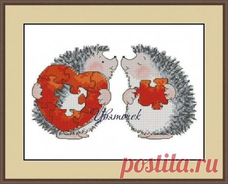 Вышивка крестом Влюбленные ежики. Схемы для вышивки на день влюбленных |