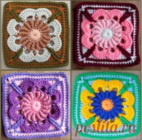 Мотив «Бабушкин квадрат» — April Dawn Designed by Bonnie Pierce