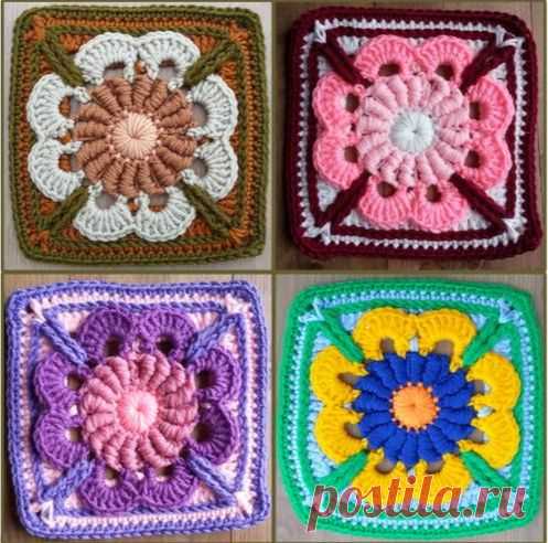 Мотив «Бабушкин квадрат» — April Dawn Designed by Bonnie Pierce