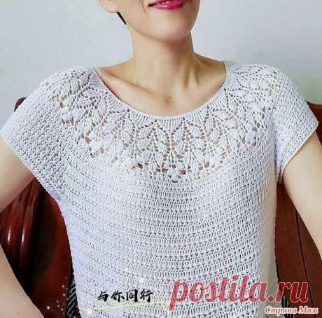 Круглая кокетка крючком. | Вязание спицами и крючком🧶 Настя Бодак | Дзен