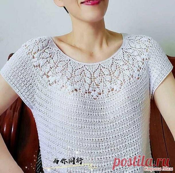 Круглая кокетка крючком. | Вязание спицами и крючком🧶 Настя Бодак | Дзен