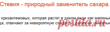 Стевия - природный заменитель сахара.