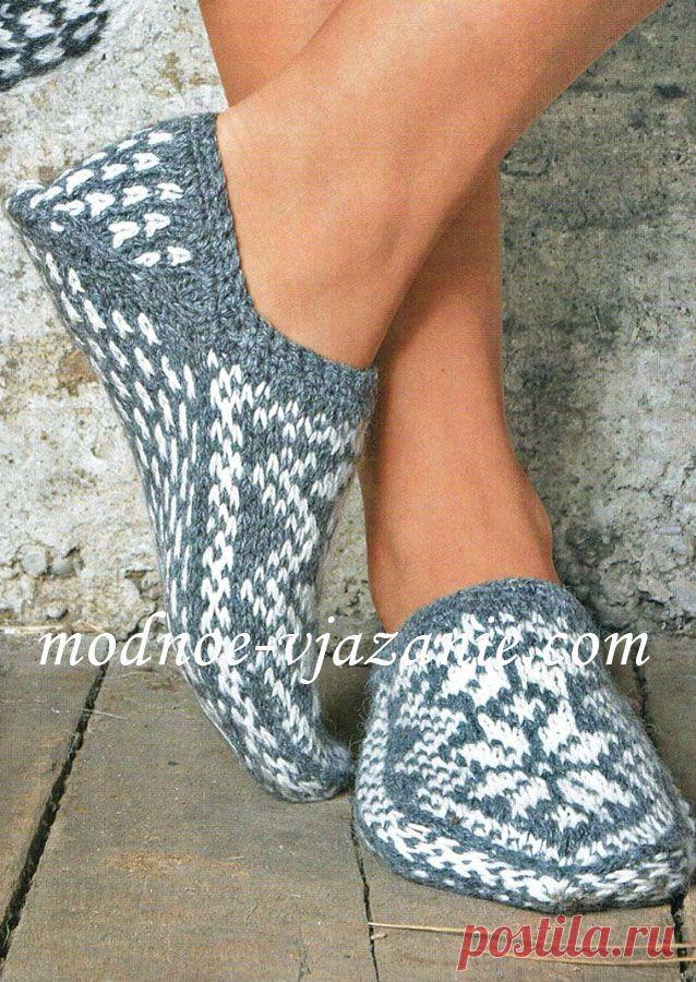 Тапочки с норвежским узором