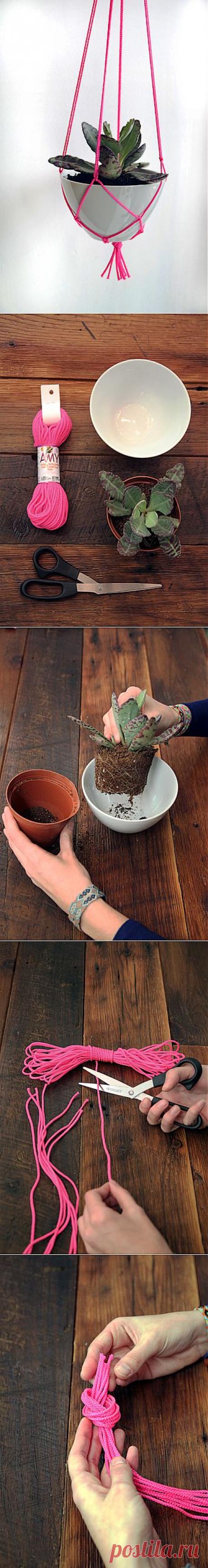 Подвесной горшок для цветов своими руками (фото, пошагово, мастер-класс)