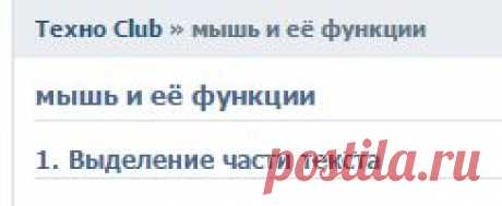 мышь и её функции | ВКонтакте