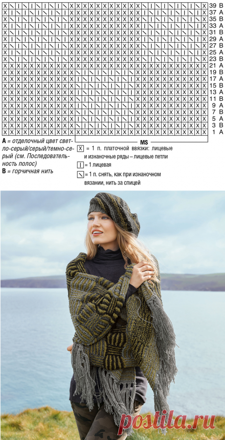 Разноцветный шарф с бахромой

Размеры

55 x 166 cм

Вам потребуется

Пряжа (80% шерсти, 20% полиамида; 113 м/50 г) — 200 г светло‑серой, 150 г горчичной, по 100 г серой и темно‑серой; спицы №5.