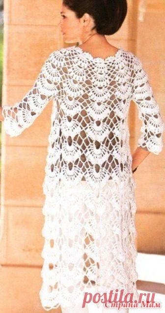 Летнее пальто крючком Приветствую всех желающих связать это легкое, изящное пальто белого цвета. женственная модель для тех, кто хочет выделиться из толпы.