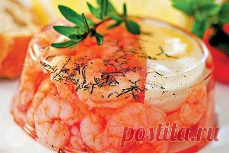 Креветки в желе. Заливное с морепродуктами