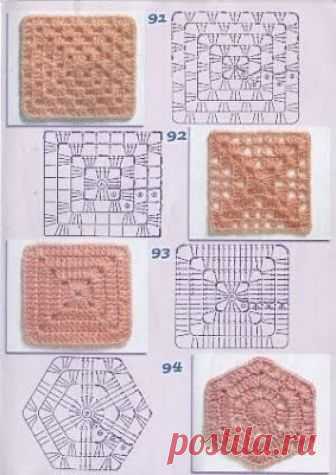 Artes em croche: Quadrados