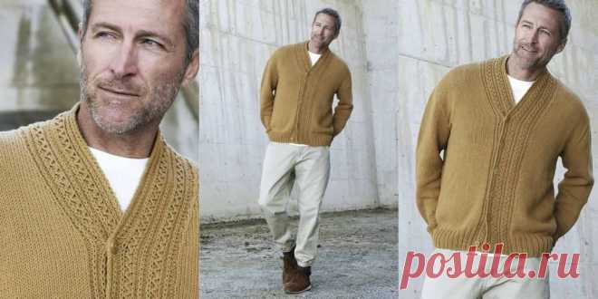 Мужской кардиган Button-up Jacket - Вяжи.ру