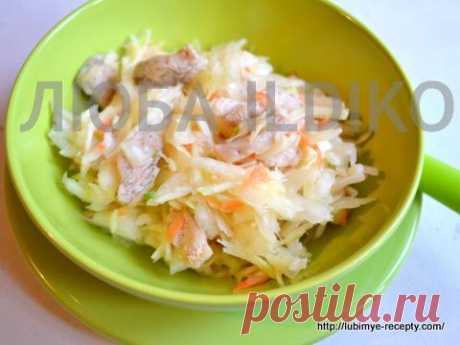 Рецепт вкусного и простого салата из капусты с мясом