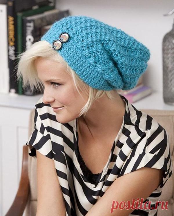 Голубая шапка чулок крючком - Портал рукоделия и моды Голубая шапка чулок крючком - Портал рукоделия и моды