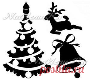 Трафареты оленей на Новый год, шаблоны для вырезания