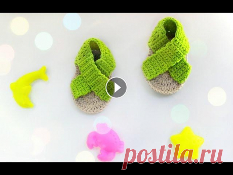 Летние пинетки крючком / Crochet booties Здравствуйте всем! В этом видео, мы свяжем с Вами летние пинетки крючком. Приятного просмотра!...