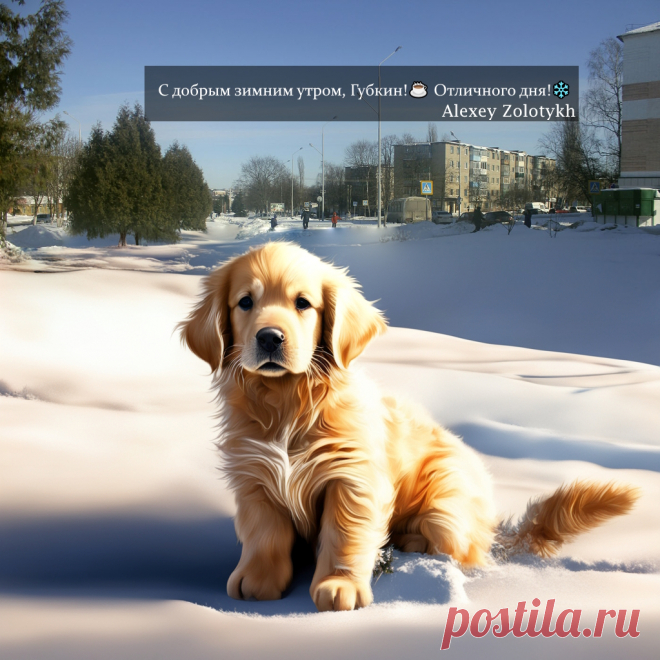 С добрым зимним утром, Губкин!☕️ Отличного дня!❄️