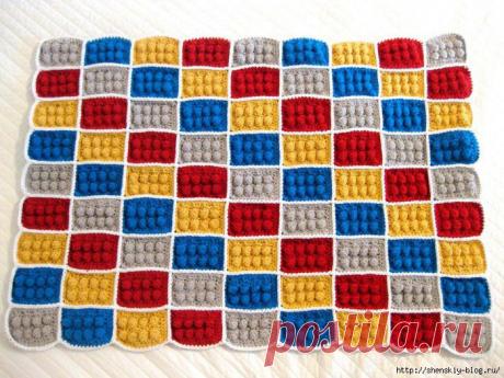 Плед «Лего» для мальчиков крючком.