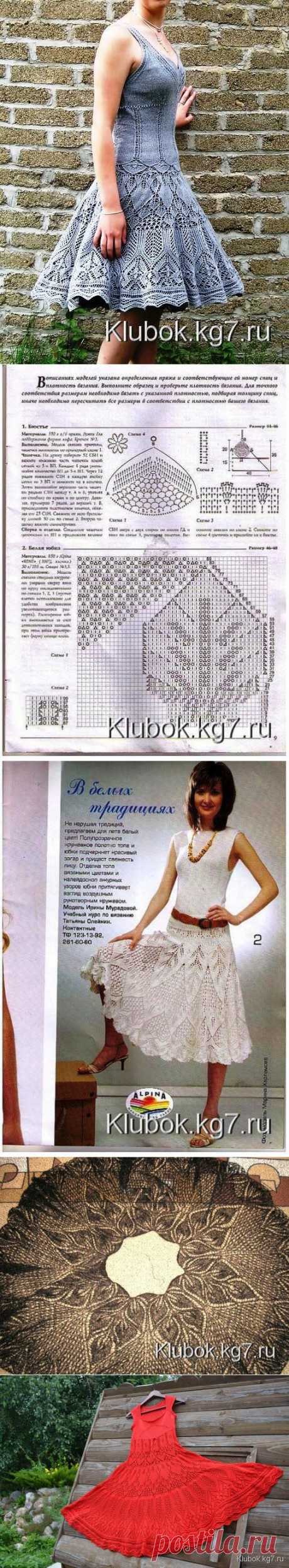 Разлетелись крылья лебедя - сарафан - платье спицами | Клубок