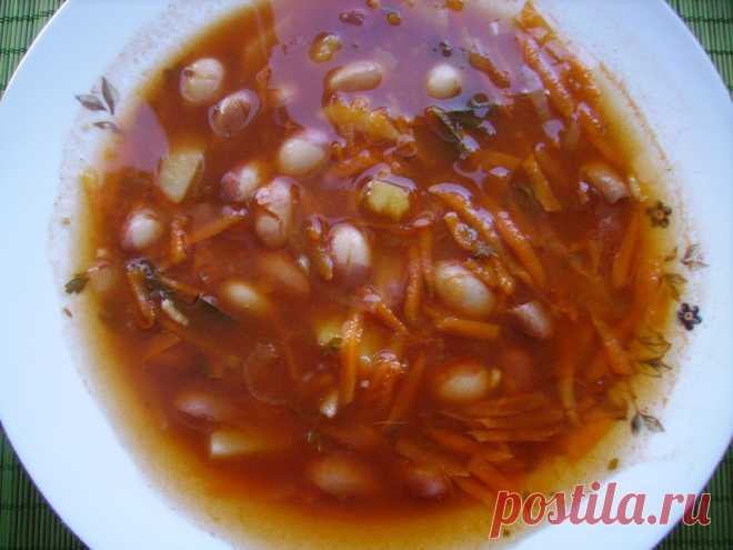 Томатный суп с фасолью (без мяса)