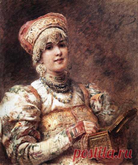 Художник Константин Егорович Маковский (1839-1915). Боярышня