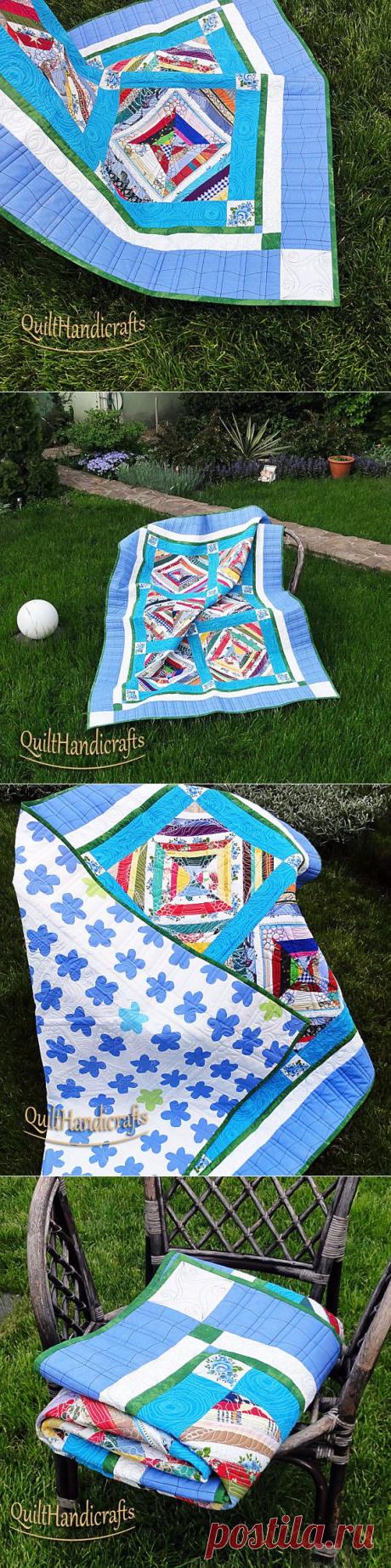 Bright colored baby quilt Quilt is sewn in a by QuiltHandicrafts