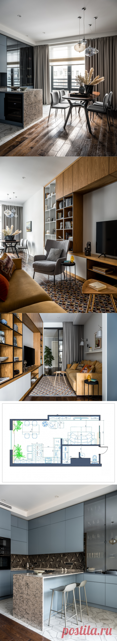 Проект недели: Проходная гостиная на входе... в кухню | Houzz Россия