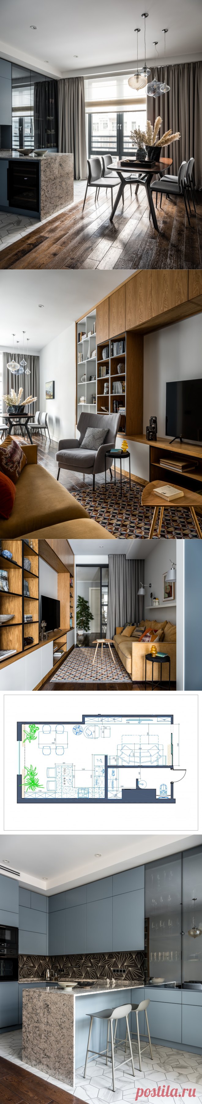 Проект недели: Проходная гостиная на входе... в кухню | Houzz Россия