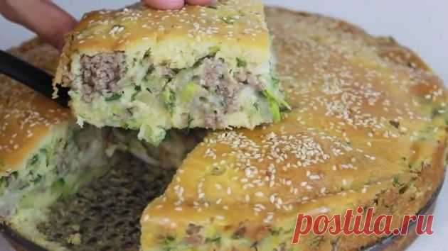 Пирог с капустой и фаршем 