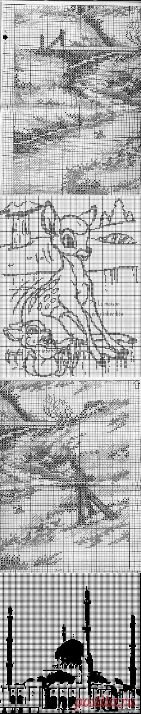 Схемы для вышивки крестом. Монохром-1 (198 фото)