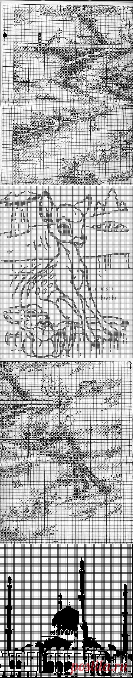 Схемы для вышивки крестом. Монохром-1 (198 фото)