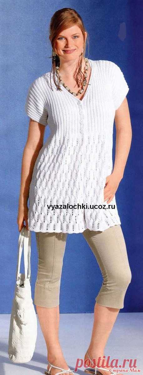 БЕЛАЯ ТУНИКА СПИЦАМИ