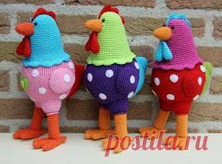 Вязание спицами и крючком: Вязаная игрушка «Курица Катрин»