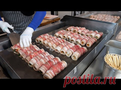 ролл с сыром и беконом кимчи - корейская уличная еда