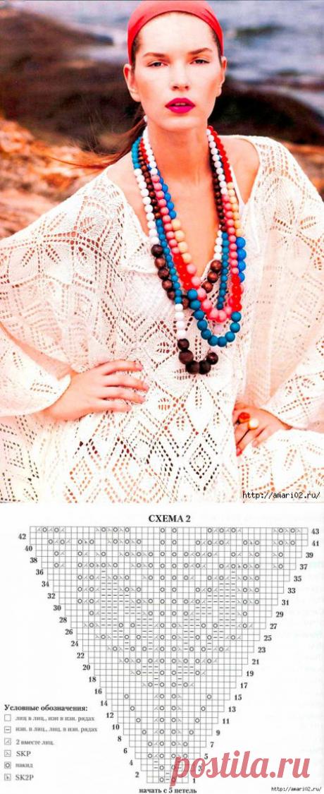 Модель пончо кружевного..