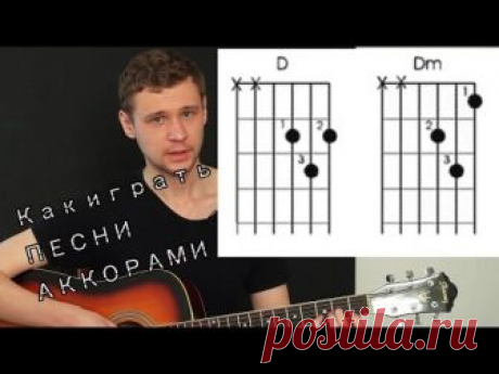 1.Как легко научиться играть песни на гитаре АККОРДАМИ!