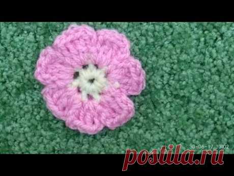Простой цветок крючком/ Как связать простые цветы/ Crochet flowersVID 20170530 1759361