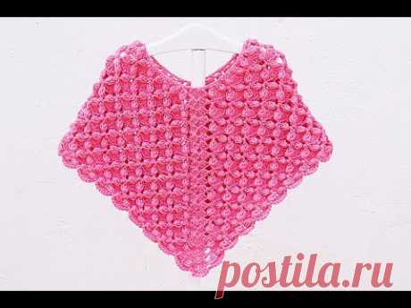 Crochet Fast And Easy Star Stitch Baby Poncho - Crochet Ideas