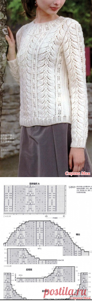 Джемпер с узором завитки. Спицы. - ВЯЗАНАЯ МОДА+ ДЛЯ НЕМОДЕЛЬНЫХ ДАМ - Страна Мам